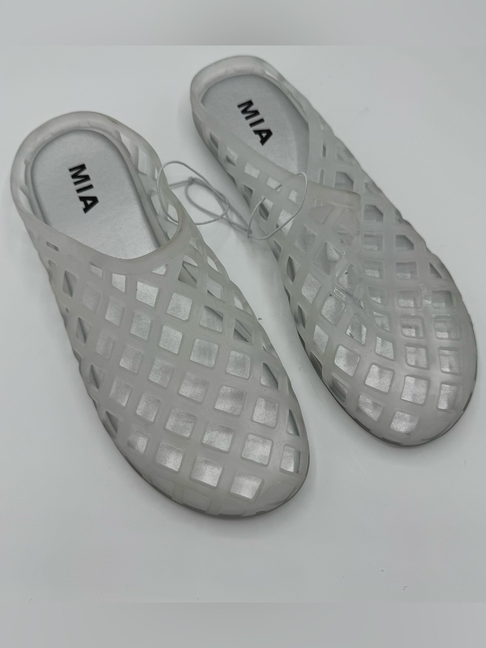 MIA Kandie Slip-On Jelly Mule Closed Round Toe Women's Clear Size US 8 NEW